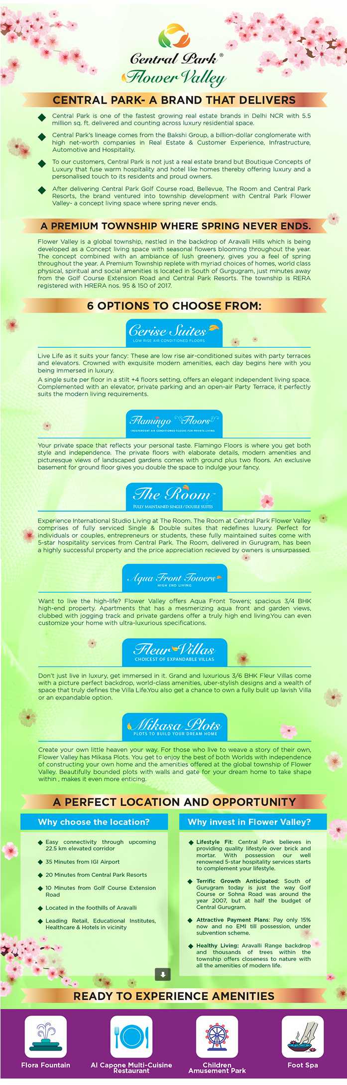 6 options to choose from Central Park Properties